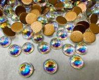 Swarovski 5mm Round Cabochon Cabs foiled Fuchsia Article # 2090/4 Vintage Flat Back JEWELRY COMPONENTS