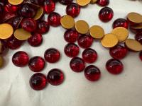 Swarovski 5mm Round Cabochon Cabs foiled Fuchsia Article # 2090/4 Vintage Flat Back JEWELRY COMPONENTS