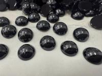 8 mm Swarovski Round Cabochon Cabs Jet Hematite unfoiled Article # 2090/4 Vintage Flat Back