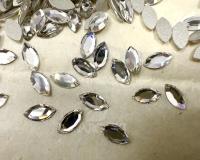 Swarovski 8x4 mm 2200 vintage rose cut faceted flat back navette glass cabs cabochons