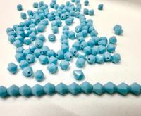 Opaque Premium Turquoise Rose Genuine Czech Bicone 4mm (63030) rare findings embroidery materials vintage beads