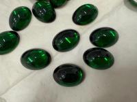 Swarovski 18 X13mm Vintage 2190 Flat Back Oval in Medium Emerald Cabochon Cabs Jewelry findings