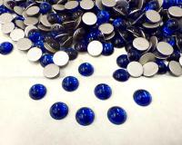 7mm Swarovski Round Cabochon Cabs Dark Sapphire foiled Article # 2090/4 Vintage Flat Back