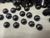 8 mm Swarovski Round Cabochon Cabs Jet Hematite unfoiled Article # 2090/4 Vintage Flat Back