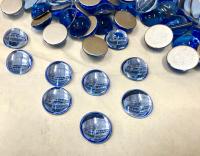12 mm Swarovski Round Cabochon Cabs Light Sapphire foiled Article # 2090/4 Vintage Flat Back