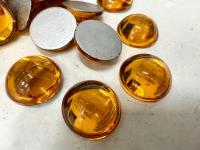 14 mm Swarovski Round Cabochon Cabs Topaz foiled Article # 2090/4 Vintage Flat Back