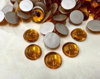 14 mm Swarovski Round Cabochon Cabs Topaz foiled Article # 2090/4 Vintage Flat Back