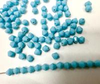 Opaque Premium Turquoise Rose Genuine Czech Bicone 4mm (63030) rare findings embroidery materials vintage beads