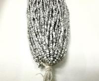 11/0 Hanks Charlotte Cut Beads 03050 Patina Chalk White Silver 2.0mm glass beads, jewelry supply, findings