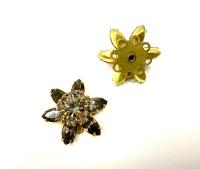 20mm Vintage brass Swarovski Navette Flower Design in black diamond Embellishment DIY Supplies wedding decorations