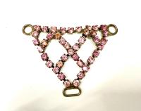 61mmx43mm Vintage silver plated Swarovski embellishment Design in Light Rose Embellishment DIY Supplies wedding decorations