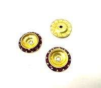 Vintage Swarovski in Amethyst crystals mounted on brass metal bead 18mm