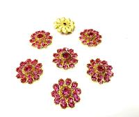 16mm Vintage brass Swarovski Flower Design in Rose crystal Embellishment DIY Supplies wedding decorations