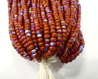 11/0 Hanks Charlotte true Cut Beads Patina Burnt Rust Opaque Aurore Boreale