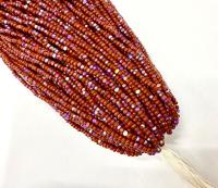 11/0 Hanks Charlotte true Cut Beads Patina Burnt Rust Opaque Aurore Boreale