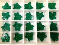 Vintage Swarovski Elements 17x 15.5mm leaf Beads in Emerald