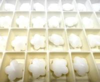 Swarovski Elements 12MM Swarovski 5744 White Alabaster Faceted Flower Crystal Beads side drilled Premium Supply