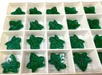 Vintage Swarovski Elements 17x 15.5mm leaf Beads in Emerald