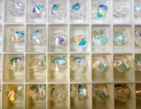 Swarovski Elements 12MM Swarovski 5744 Crystal Aurore Boreale Faceted Flower Crystal Beads side drilled Premium Supply