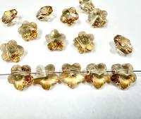 Swarovski Elements 12MM Swarovski 5744 Crystal Golden Shadow Faceted Flower Crystal Beads side drilled Premium Supply