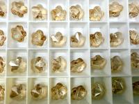 Swarovski Elements 12MM Swarovski 5744 Crystal Golden Shadow Faceted Flower Crystal Beads side drilled Premium Supply