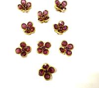 16mm Vintage brass Swarovski Flower Design in Amethyst Embellishment DIY Supplies wedding decorations