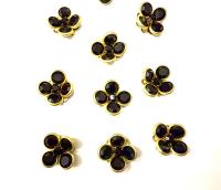 16mm Vintage brass Swarovski Flower Design in Black Embellishment DIY Supplies wedding decorations