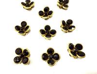 16mm Vintage brass Swarovski Flower Design in Black Embellishment DIY Supplies wedding decorations