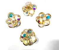 22 mm gold plated Vintage Crystal AB Swarovski Embellishment DIY Supplies wedding decorations