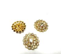 21mm Vintage gold plated Swarovski three layers Design in Crystal Embellishment DIY Supplies wedding decorations