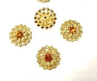 21mm Vintage gold plated Swarovski three layers Design in Jonquil Embellishment DIY Supplies wedding decorations