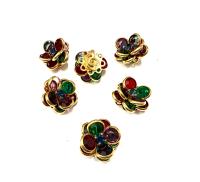 16mm Vintage gold plated Swarovski Flower Design in multi coloured Embellishment DIY Supplies wedding decorations