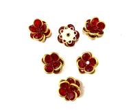 16mm Vintage brass Swarovski Flower Design in Siam Embellishment DIY Supplies wedding decorations