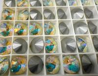 Swarovski vintage 47ss 1122 Rivoli Round Crystal Aurore Boreale stones jewelry making craft jewelry findings PREMIUM MATERIALS