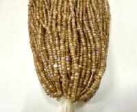 11/0 Hanks Charlotte Cut Beads Patina Dark Cream Lined Aurore Boreale 1/5/25/50/100 Hanks PREMIUM SEED BEADS, Native Supplies