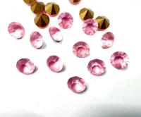 MATT Swarovski Light Rose Chaton Crystals, Round 38ss