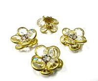 22 mm in brass channel beads in unfoiled crystal Embellishment DIY Supplies wedding decorations