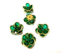 18 mm Vintage brass Emerald Swarovski Brooch Embellishment DIY Supplies wedding decorations