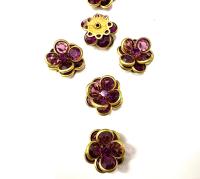 16mm Vintage brass Swarovski Flower Design in Amethyst Embellishment DIY Supplies wedding decorations