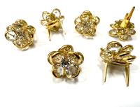 16mm Vintage gold plated brooch Swarovski Flower Design in Crystal Embellishment DIY Supplies wedding decorations