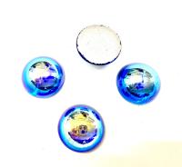 Swarovski 18 mm Vintage in Sapphire AB Flat Back Round Cabochon Cabs