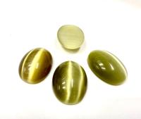 Vintage Swarovski Light Olive Crystal Cabochons, Vintage Oval Flat Backs (20x14 mm)