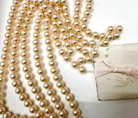 Vintage Swarovski Crystal Cream Pearls Round Beads, 7mm