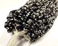 Patina Jet Silver Charlotte Cut Seed Beads, 8/0 Hanks