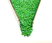 Patina Opaque Green Aurore Boreale Charlotte Cut Beads, 11/0