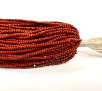 13/0 hanks Opaque Rust Charlotte Cut Beads, Czech Glass Beads