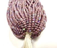 11/0 Charlotte Cut Seed Beads: Patina Opaque Light Purple Aurore Boreale