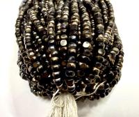 Jet Black Nut Charlotte Cut Seed Beads, 8/0 Hanks