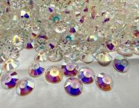 5mm Preciosa Loch Rose Viva12 Crystal AB unfoiled: Sew-On Stones for Sewing, Czech Glass Crystals, Genuine Preciosa