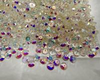 5mm Preciosa Loch Rose Viva12 Crystal AB unfoiled: Sew-On Stones for Sewing, Czech Glass Crystals, Genuine Preciosa